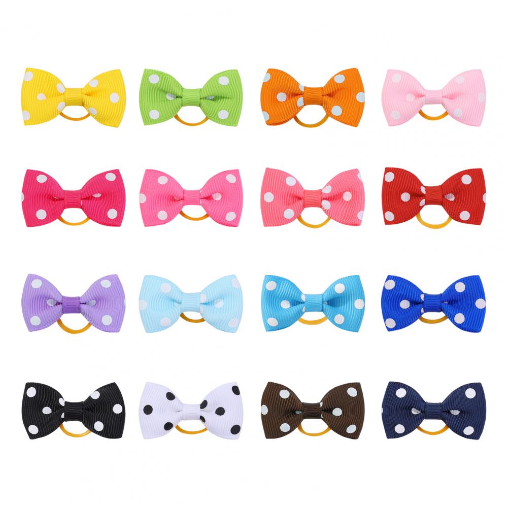 Puppy Hair Bow Puppy Hair Accessory Set Handmade Dog Hair Bowknot Set with Rubber Bands for Small Pets Party Christmas Birthday