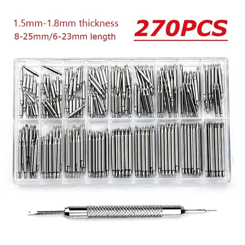 360PCS/Box 8-25mm Stainless Steel Watch Band Repair Tool Spring Bar Strap Link Pins For Watchmaker Watch Repair Tool Part