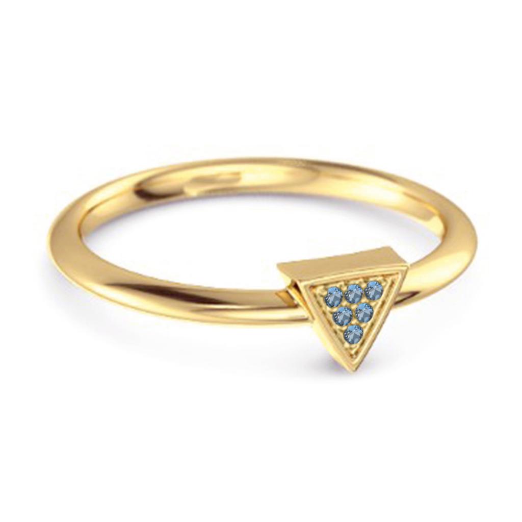 London Blue Topaz Minimalist Geometric Ring - 925 Sterling Silver Gold Vermeil
