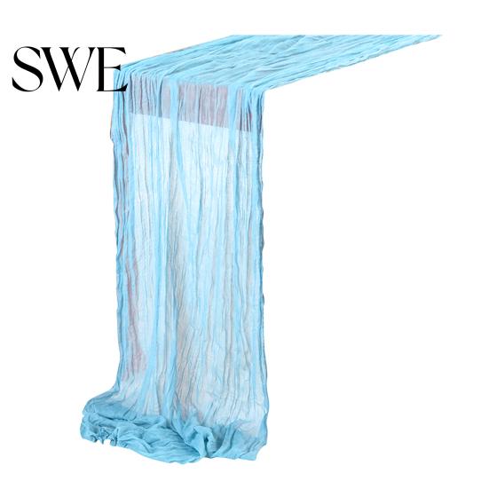 Rustic Table Runner Tablecloth Soft Washable Non-Fading Hand-dyed Wedding Party Decoration