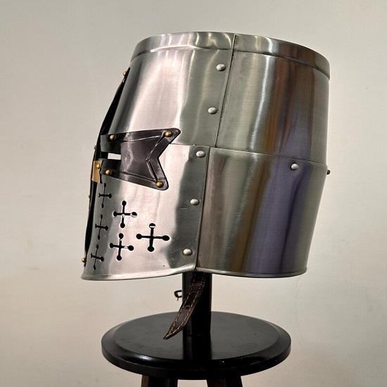Knight Templar Helmet Holy Cross Templar Crusader Helmet Knight Armor  Steel Helmet LARP Helmet Halloween Costume