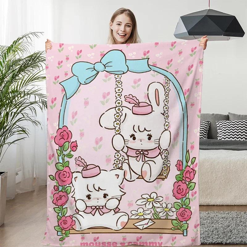 Fleece Blanket Sofa M-Mikkos Cute Warm Knee Bed Camping Custom Nap Fluffy Soft Blankets for Winter King Size Microfiber Bedding