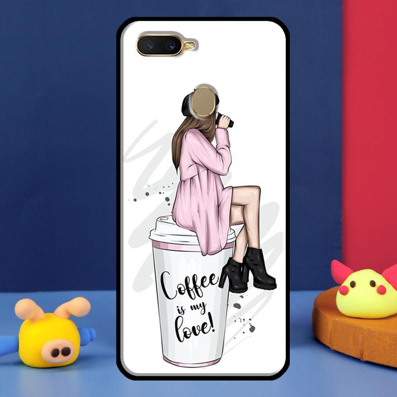 OK but first coffee For Oppo A54 A57 S A78 A58 A98 A5 A9 A91 A15 A16 A17 A52 A72 A76 A96 A74 A94 A77 Phone Case
