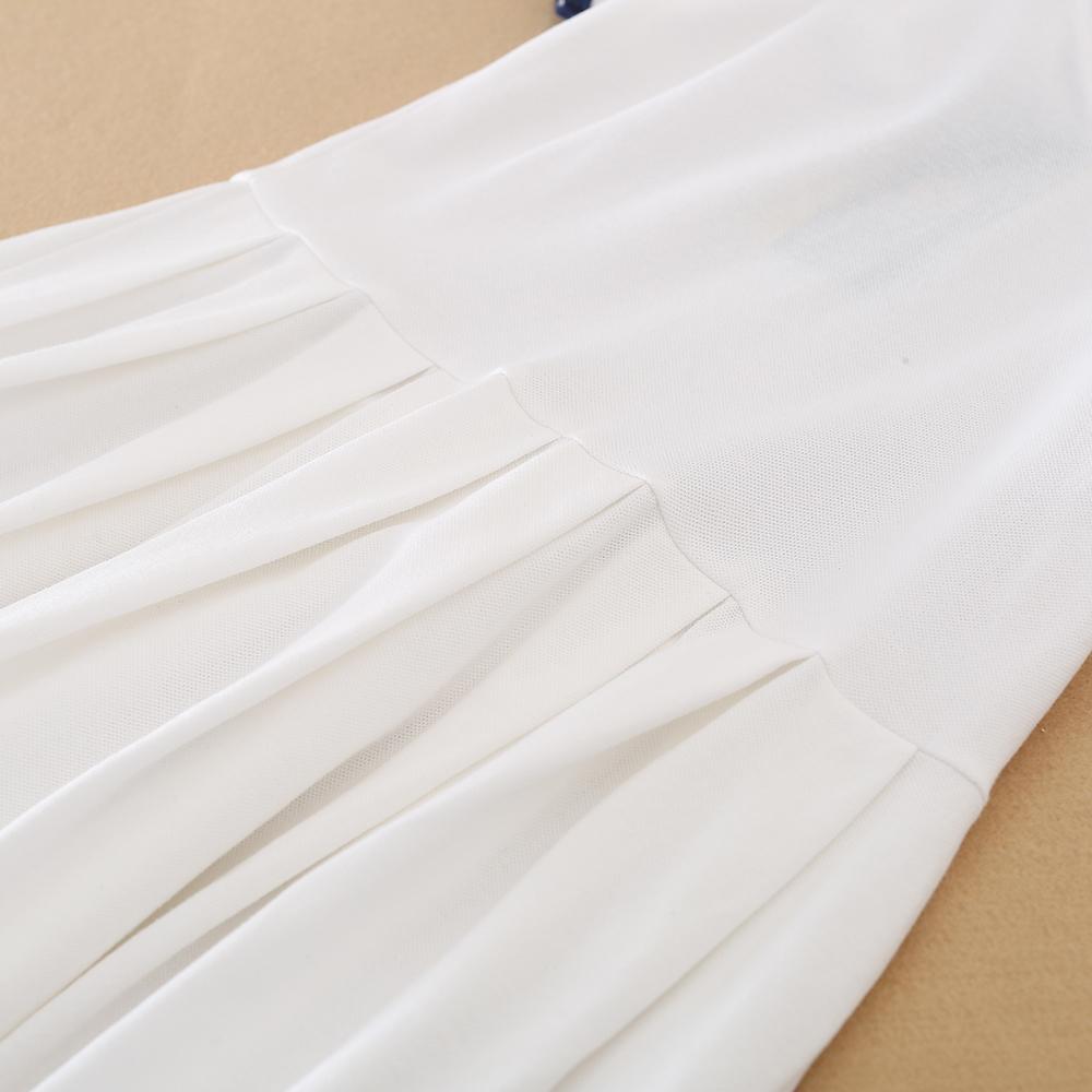 Girls' White Summer Dress V-Neck Polo Pleated Dress for School 5-12 Years Girls Clothing