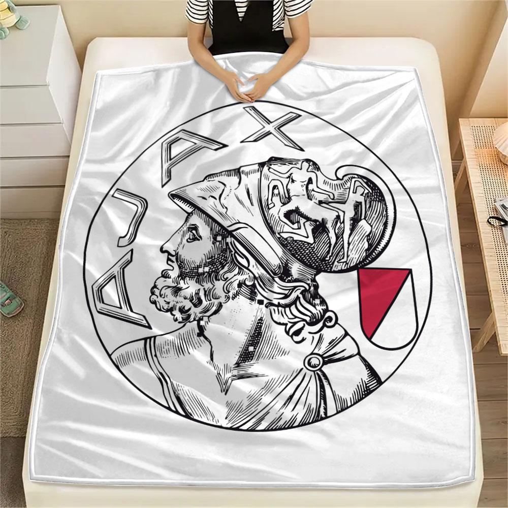 AFC Ajax Amsterdam Printed Flannel Blanket, soft throw for bedroom sofa, washable,soccer fan merchandise, great gift.