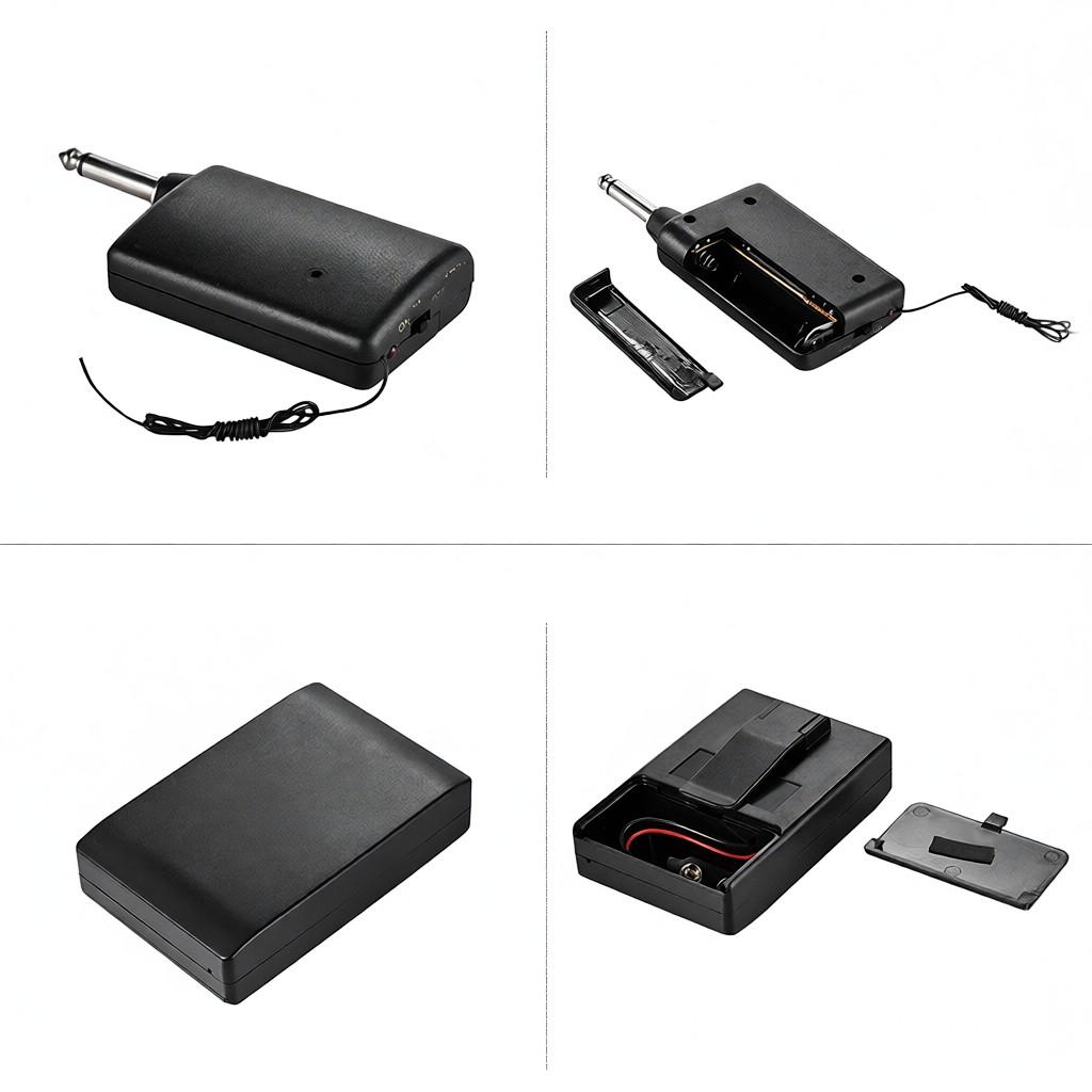 Portable Lavalier Lapel Collar Clip-on FM Wireless Microphone System Voice Amplifier 1/4in Output Plug with Bodypack Transmitter Mini Mic Receiver