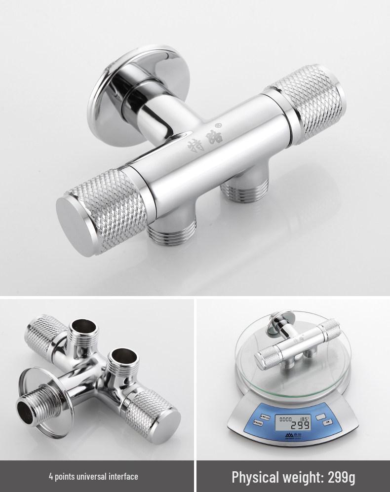 All-Copper Dual-Control Angle Valve Splitter for Toilet and Washing Machine