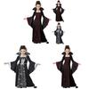 Halloween Witch Costume For Girls With Vintage Dress And Stripe Details For Kids Age 3 To 8
