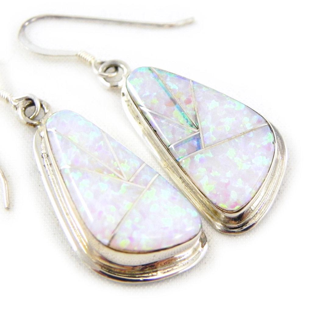 Les Trésors De Lily [D5911] - Silver Earrings 'Chiyesa Arc En Ciel' Silver White - 10x21 Mm