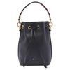 Bally Drawstring Closure Solid Color Brand Logo Calfskin Handbag Women Handbags Black WAU01FVT607U9010
