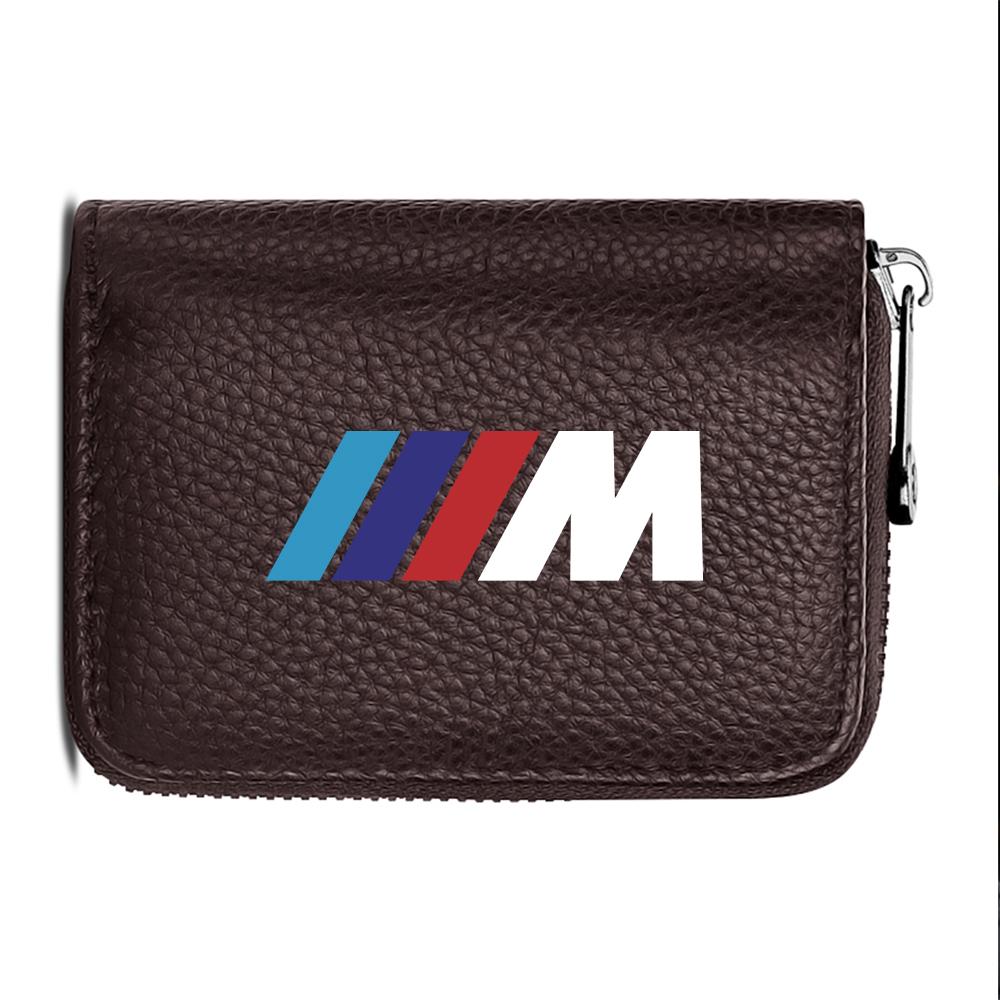 BAAZ2 Car Sticker For BMW For BMW PU Leather Men Women Card Holder Small Zipper Wallet Solid Coin Purse Accordion Design rfid ID Busin
