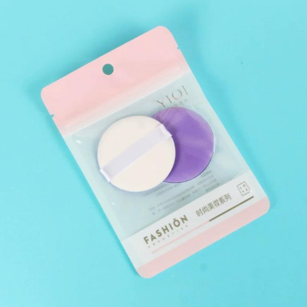 

2pcs Mini Foundation Sponge Dual-Use Dry Wet Beauty Tool New Round Air Cushion Puff фіолетовий