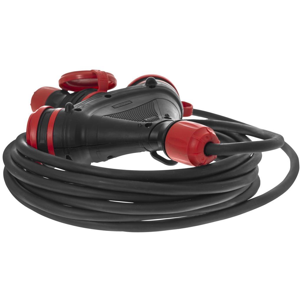 Przedłużacz Trójdrożny Schuko 5M 250V 16A 3X2P+Z 3X2,5Mm2 Ip44