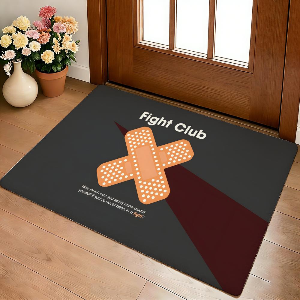 Movie Fight Club Brad Ptt Boxing Film Floor Mat Cozy Flannel Soft Thick Non-Slip Mat For Living Room Bedroom Kitchen Decor Rugs