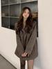New Korean Chic Elegant Reversible Cashmere Coat Women Autumn Winter Loose Woolen Blazer Jackets Short Streetwear Clothes
