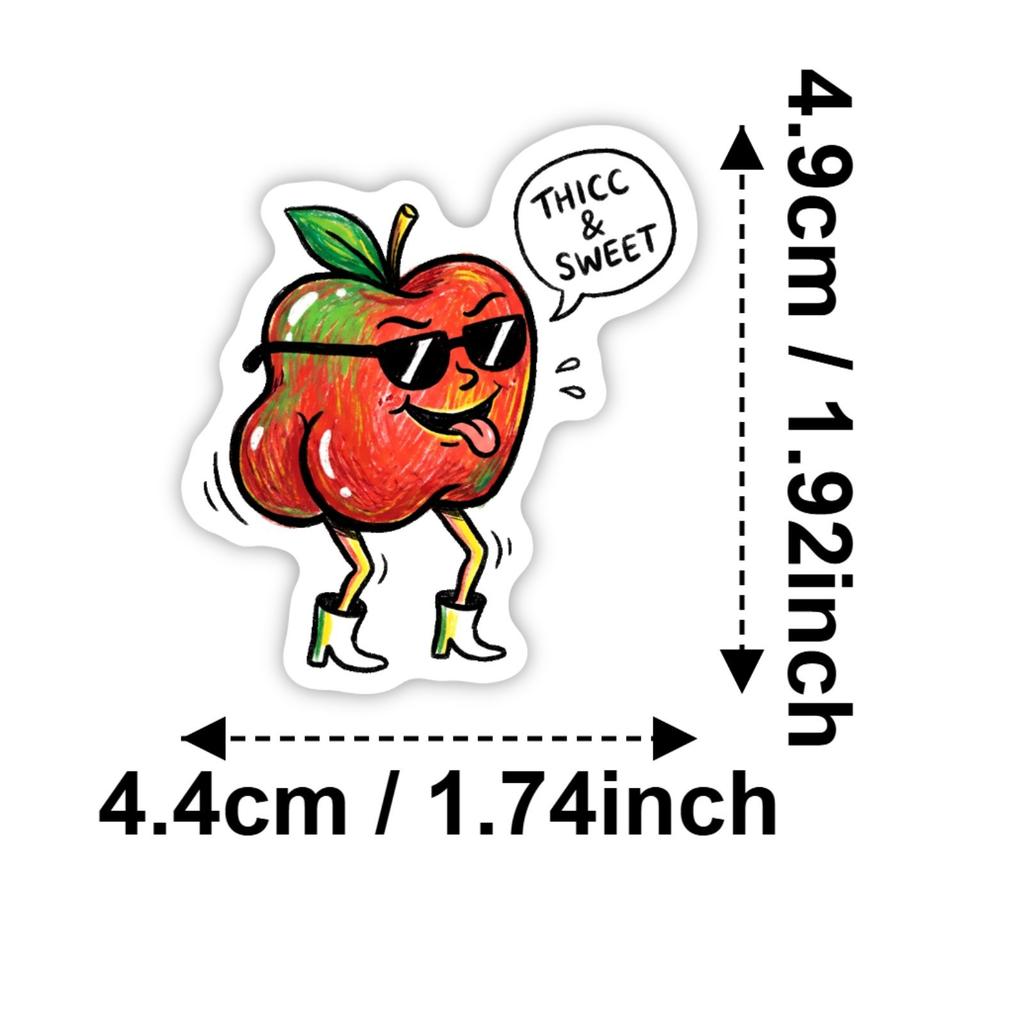 50 Humorous Butt Stickers Cute Funny Funny Flavor Material Decorative Waterproof Graffiti Stickers