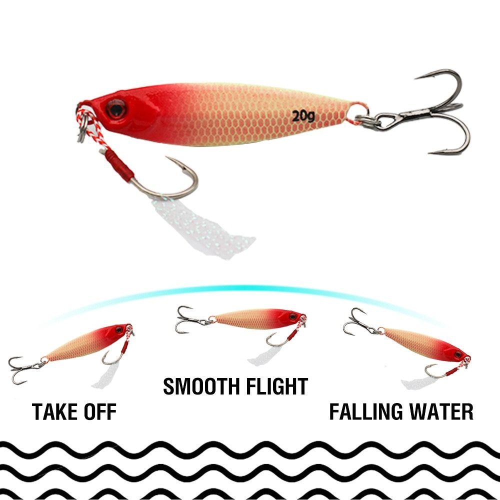 5Pcs 5 Size Luminous Fishing Lures Hooks 3D Eye Fishing Lures Kit Beach Boat Fishing