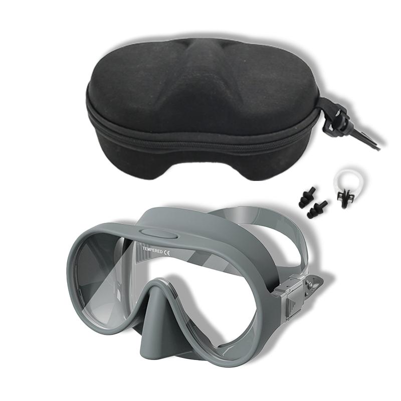 NEW Tempered Glass Freediving Mask Snorkeling Set Foldable Snorkel Diving Mask All-Inclusive Silicone