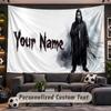 Scream Ghostface Personalized Tapestry Support Custom Name, Wall Art Home Decoration