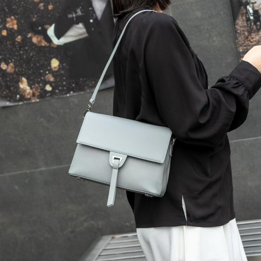 The First Layer Of Cowhide Natural Fall Simple And Versatile I Commuter Shoulder Bag Spring And Summer Fashion Messenger Small Square Bag
