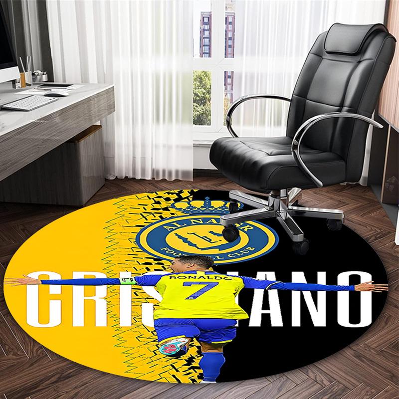 1pc Number 7 Soccer17 Carpet, Round Rug, Comfortable, Suitable for Entryways, Living Rooms, Office, And Bedrooms, Christmas Decoration