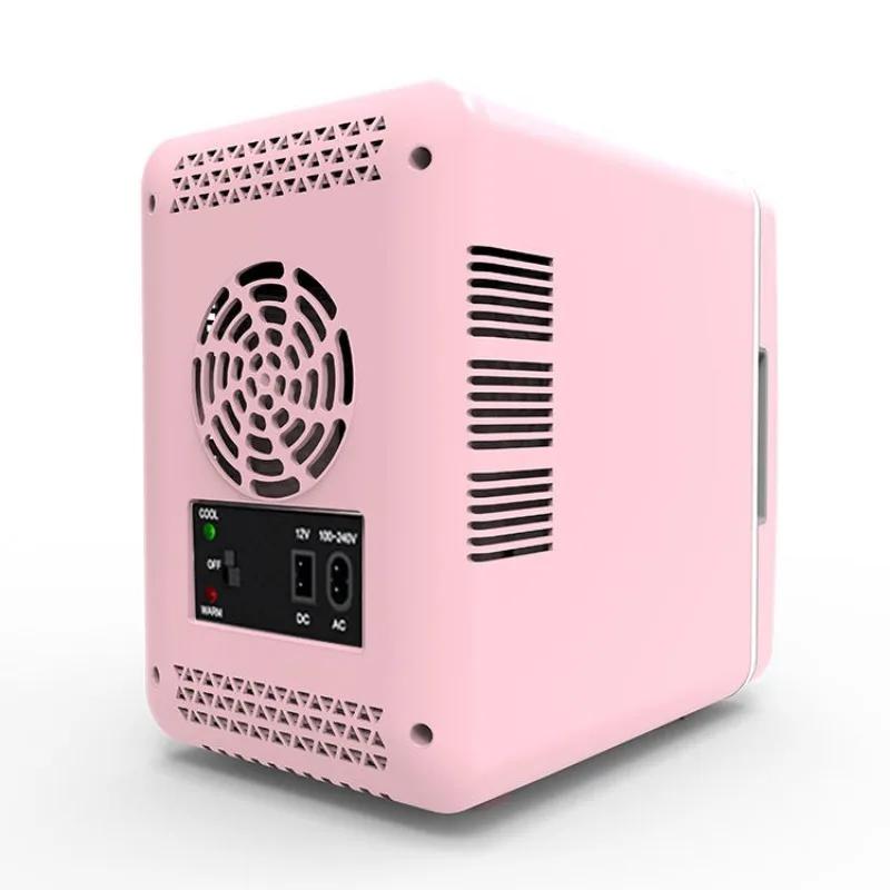 Mini 6L Car Fridge Beauty Cosmetics Mask Makeup Skincare Refrigerator DC 12V / AC 220V Heated Cooling Dormitory Refrigerator