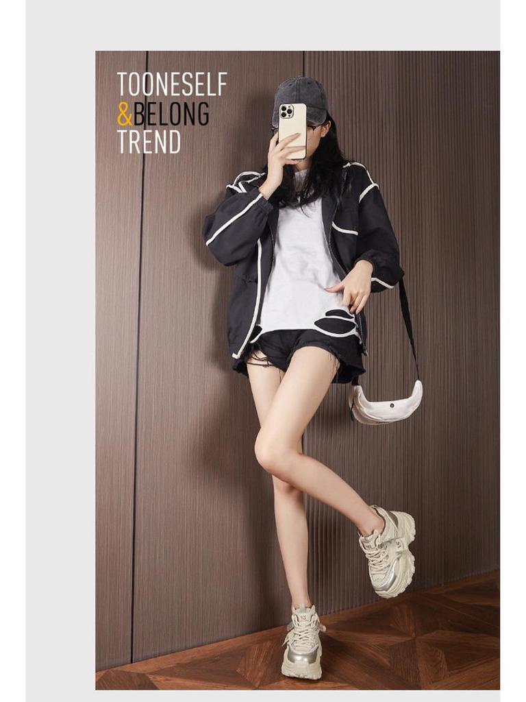 European Spring 2025 Women's Thick-Soled Platform Shoes - Height-Enhancing, All-Match Casual Sneakers