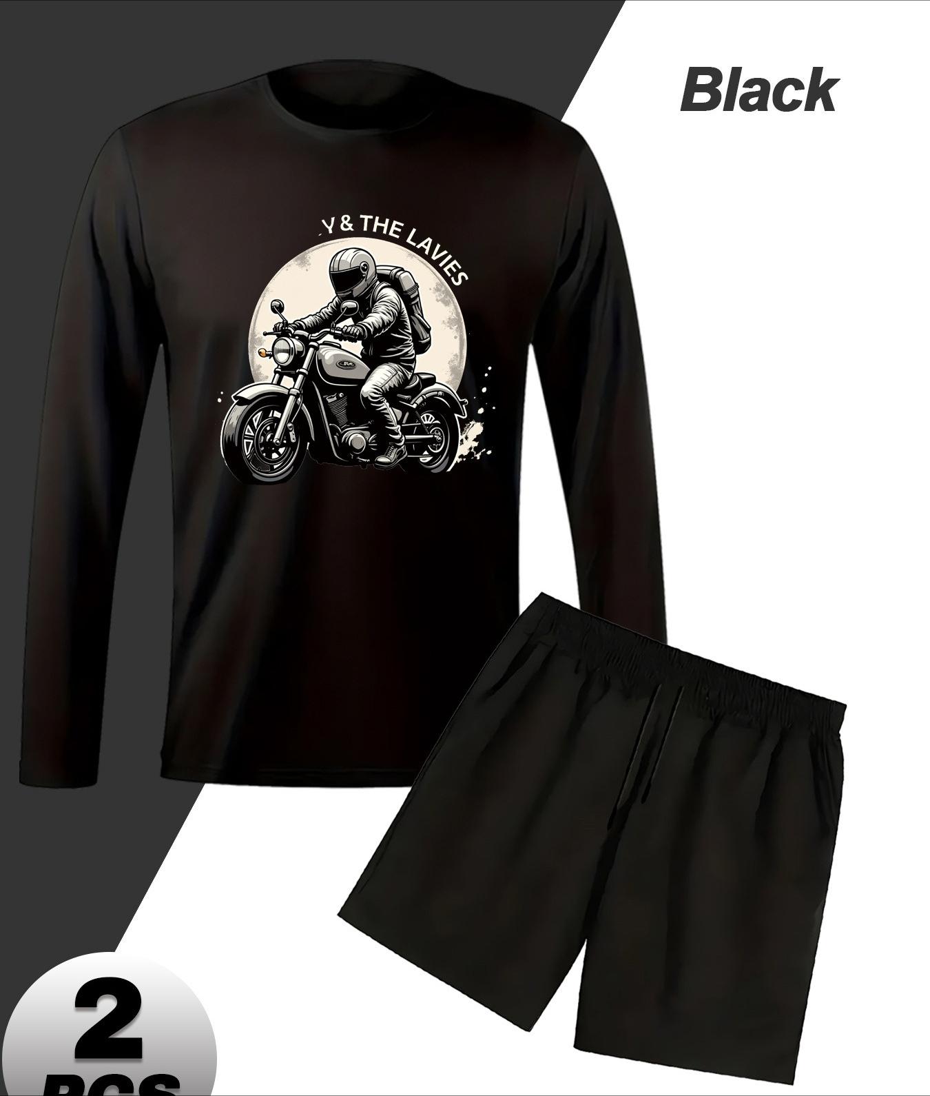 

Men s Quick-Dry Long Sleeve Shorts Set, Moisture-Wicking, Ideal for Hiking XXL чорний