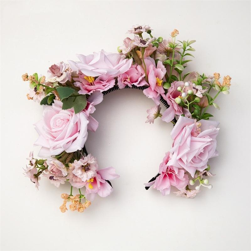 

Zan Flower Handmade Garland Ornament High Appearance Artificial Flower Headwear Ideal Photography Accessory For Women s Travel
