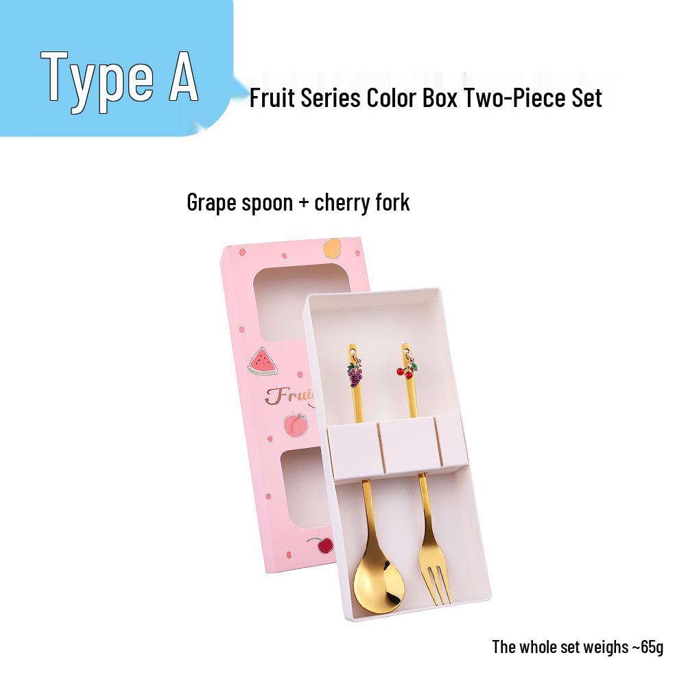 

S Cross Creative Strawberry & Cherry Coffee Spoon and Fork Set Gift