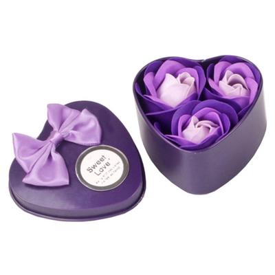 Savon de bain parfumé en forme de cœur, 3 pièces, pétale de fleur de Rose, décoration de mariage, cadeau idéal