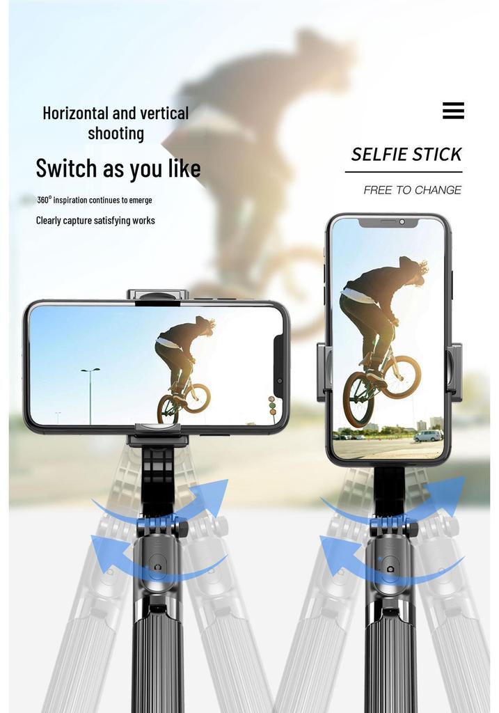 Bluetooth Integrated Selfie Stick with L08 Gimbal Stabilizer and Anti-Shake Tripod