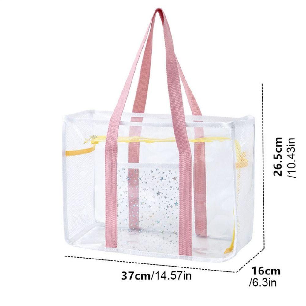 Cosmetic Bag Pvc Transparent Handbag Large Capacity Beach Tote Bag  Outdoor