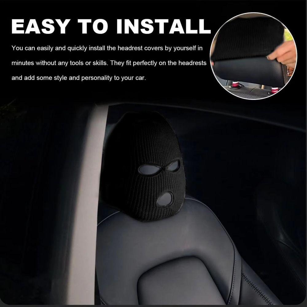 Knitting Car Funny Hat Decoration Full Cover Auto Headrest Decor Cover Car Decor