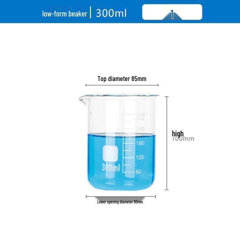 Pahar de laborator gradat din sticlă borosilicată de înaltă calitate, rezistent la căldură, disponibil în mărimi de 5/50/100/250/1000/2000ml