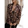 Long-Sleeved Laced Suit Jacket European and American Long sleeve Leopard Print Print Strap Blazers Women