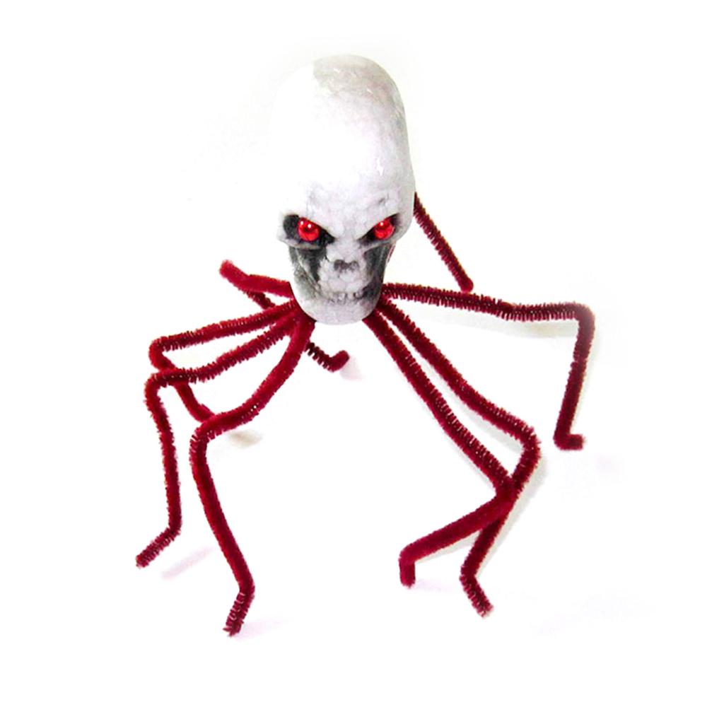Halloween Artificial Spiders Cosplay Ornaments Skull Spiders for Diy Halloween Party Decorations Outdoor Suppplies