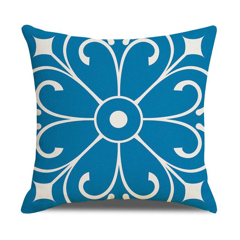 Nordic Yellow Ethnic Style Geometric Linen Cotton Linen Cushion Cover Sofa Car Interior Decoration Bedside Backrest Pillow Ins
