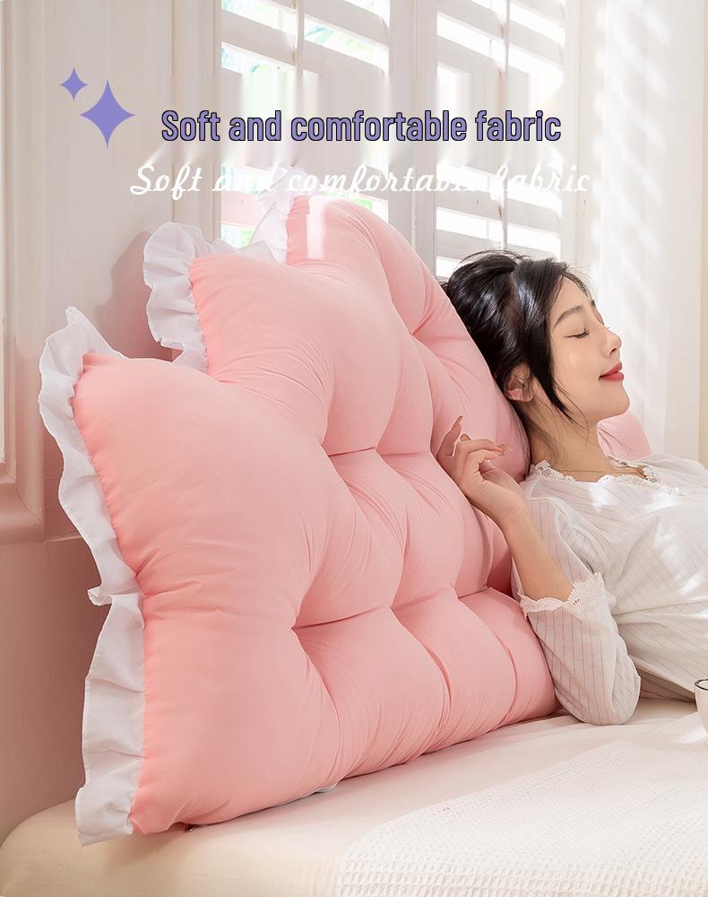 Removable & Washable Anti-Collision Bed Backrest Cushion with Ties - Large, Soft Support for Headboards