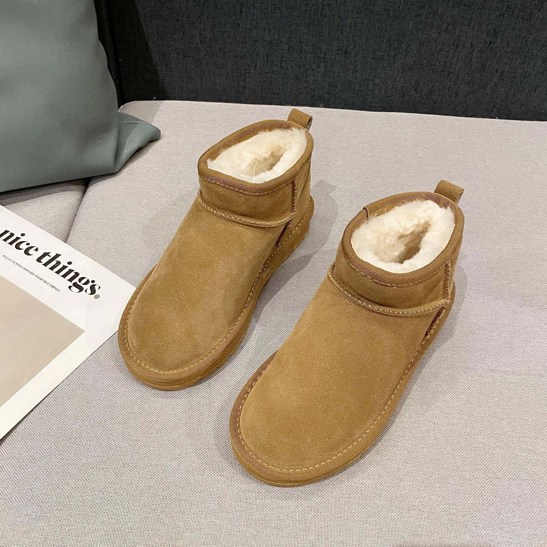 

Зимние меховые низкие зимние сапоги на низком каблуке. Женские короткие сапоги. Теплые кожаные зимние ботинки из толстой шерсти. Хлопковая обувь. 39 малиновый