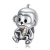 Creative Copper Cute Cartoon Holding Banana Monkey Charm Fit Diy Bracele Women'S Zoo Play Jewelry Accessories