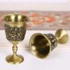 Vintage Shot Glass, Metal Relief Rose Goblet, European Portable Mini Vodka Cup,Delicacy Home Living Room Decoration Gift, 1pcs
