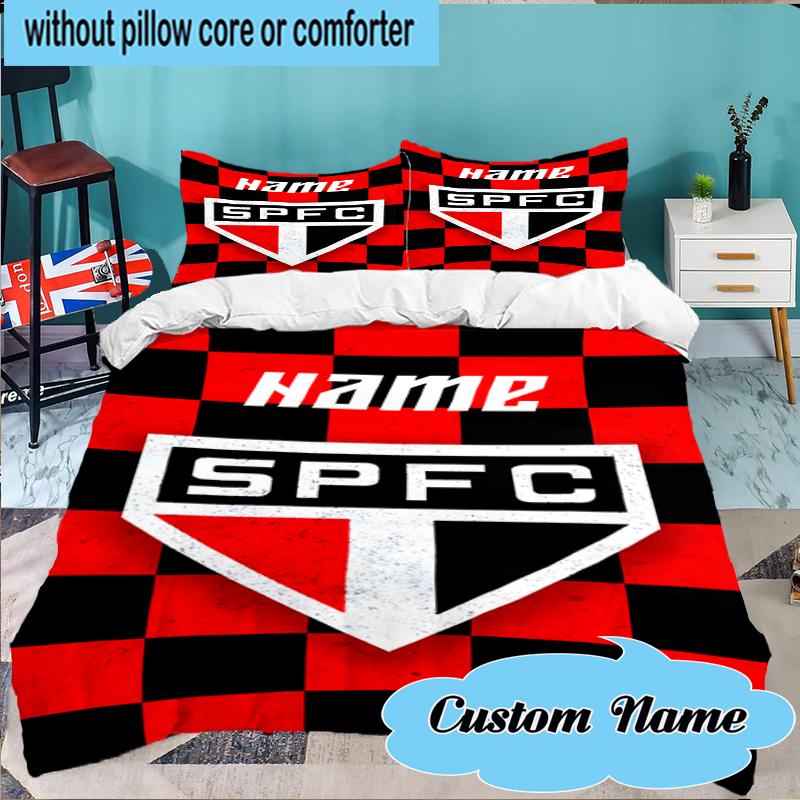 Custom Name Sao Paulo Team Spirit Bedding Set 3pcs, Bedding Set Including 1pc Duvet Cover And 2pcs Pillowcases for Bedroom, Dormitory Gift