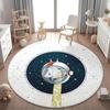 Planets Astronauts Playmat Round Rug  Living Room Decor Sofa Rug Kid's Play Mat Boys Bedroom Bedside