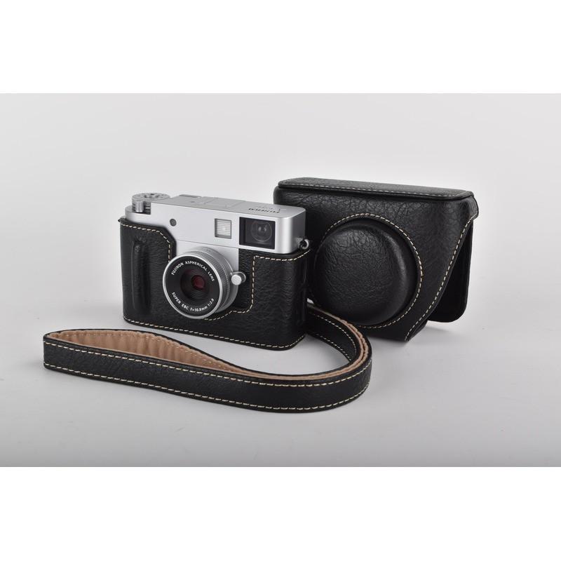 Custodia Protettiva in Pelle PU per Fotocamera Fujifilm X-Half con Fodera Morbida e Tracolla Ergonomica per Uso Quotidiano