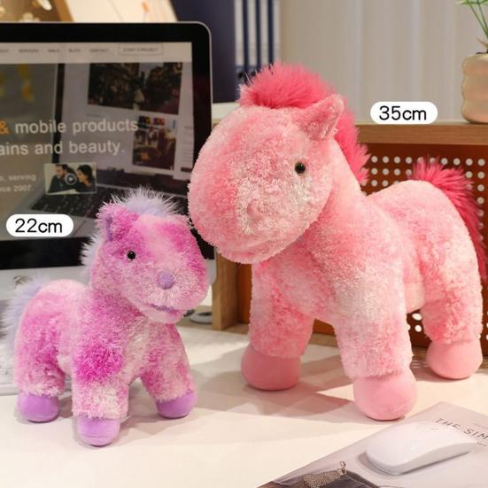 Pluszowa zabawka Jednorożec Tęcza Marzycielski pluszowy koń z gradientowymi kolorami 20/35 cm Miękka dekoracja domu, sypialni, biurka dla dzieci, dziewczynek