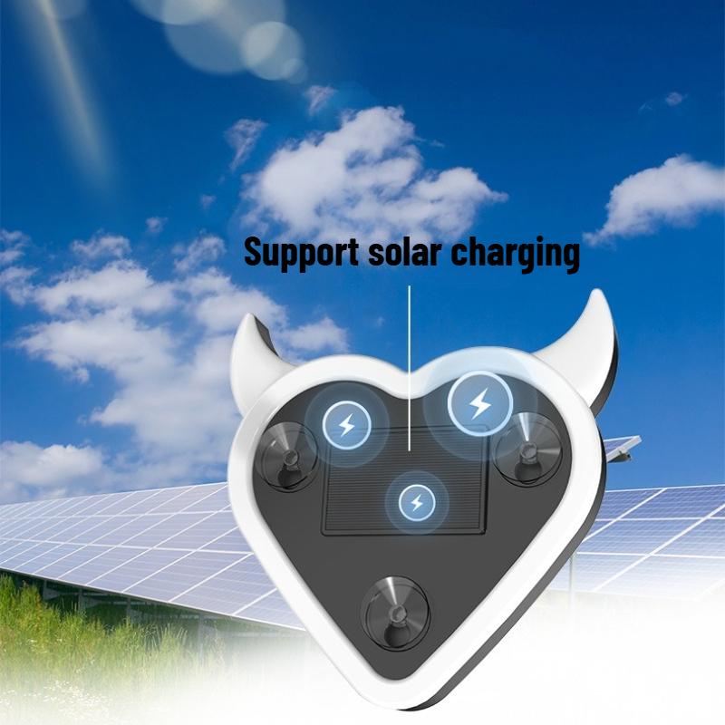 1Pc Romantic Solar Powered Car LED Heart Light, Color Changing Mood Lamp for Interior Decoration