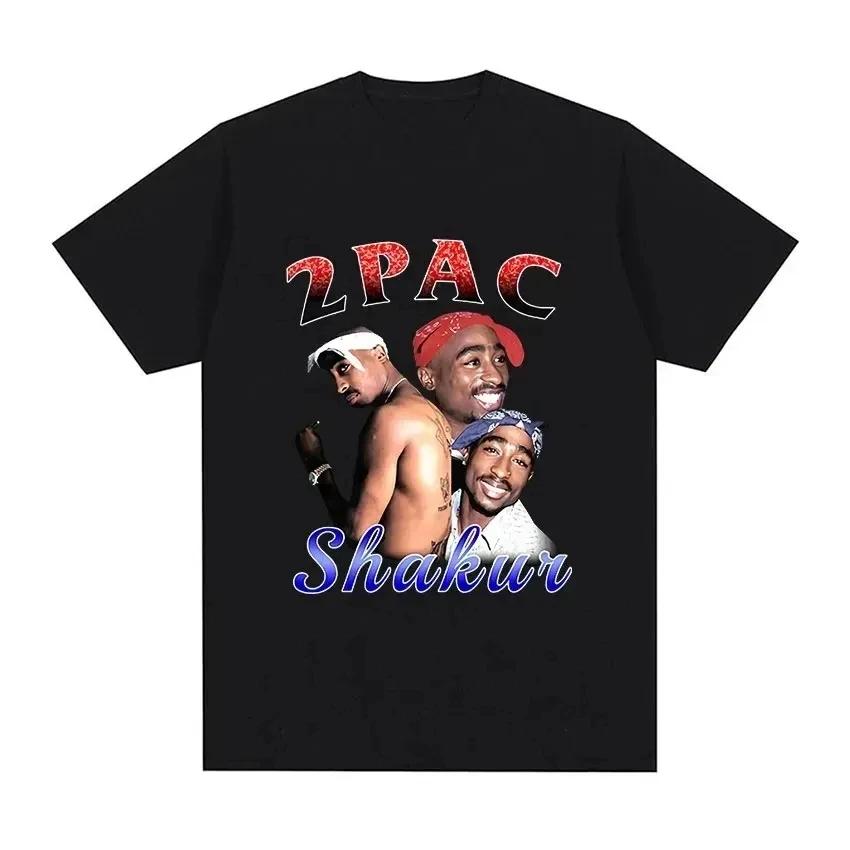 Rapper Tupac 2Pac Graphic T-Shirt Casual Short Sleeve T-Shirt Hip Hop Street Wear High Quality Fashionable Cotton T Shirt