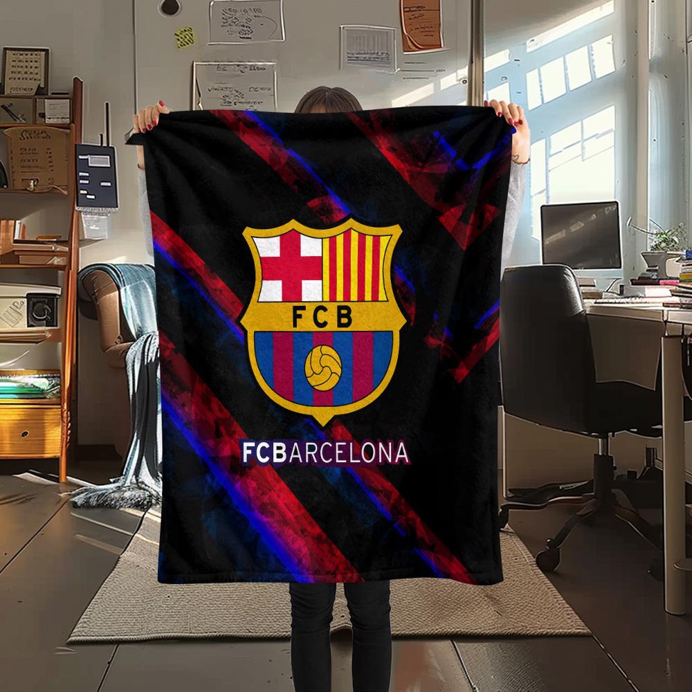 FC Barcelona  Print Flannel Blanket, High Quality Comfortable for All Seasons, Home Decor, Warmth and Comfort