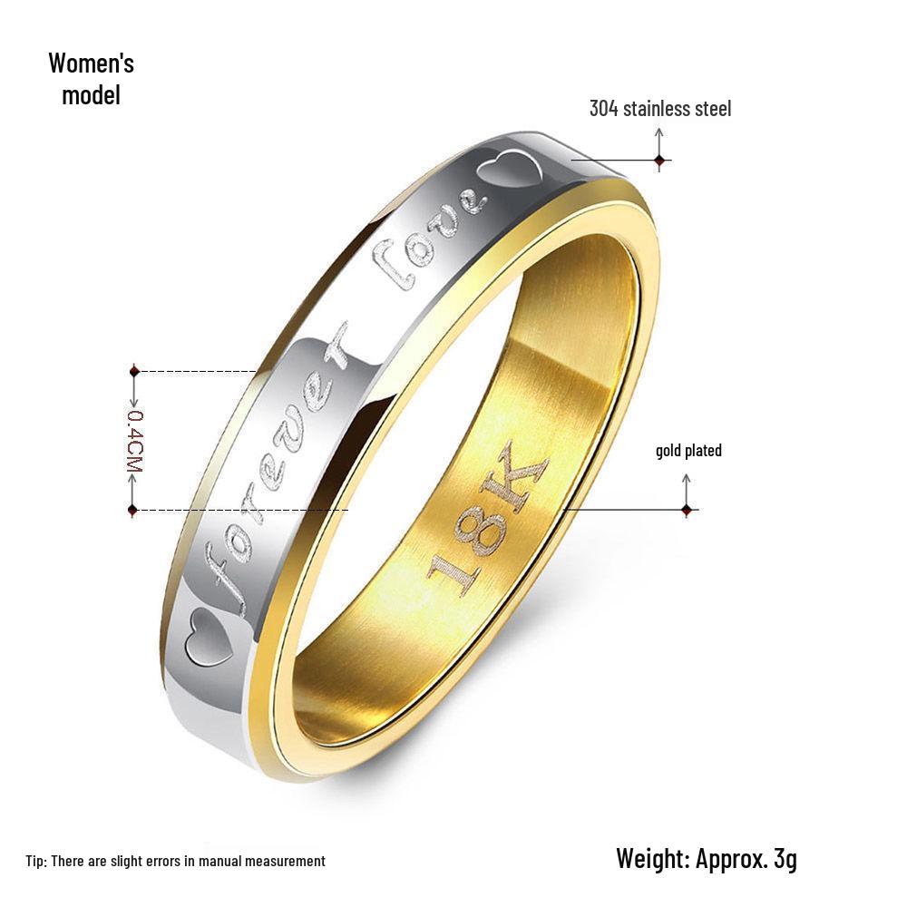 Exclusive Forever Love Stainless Steel Couple Ring - Simple, Stylish, Versatile Jewelry